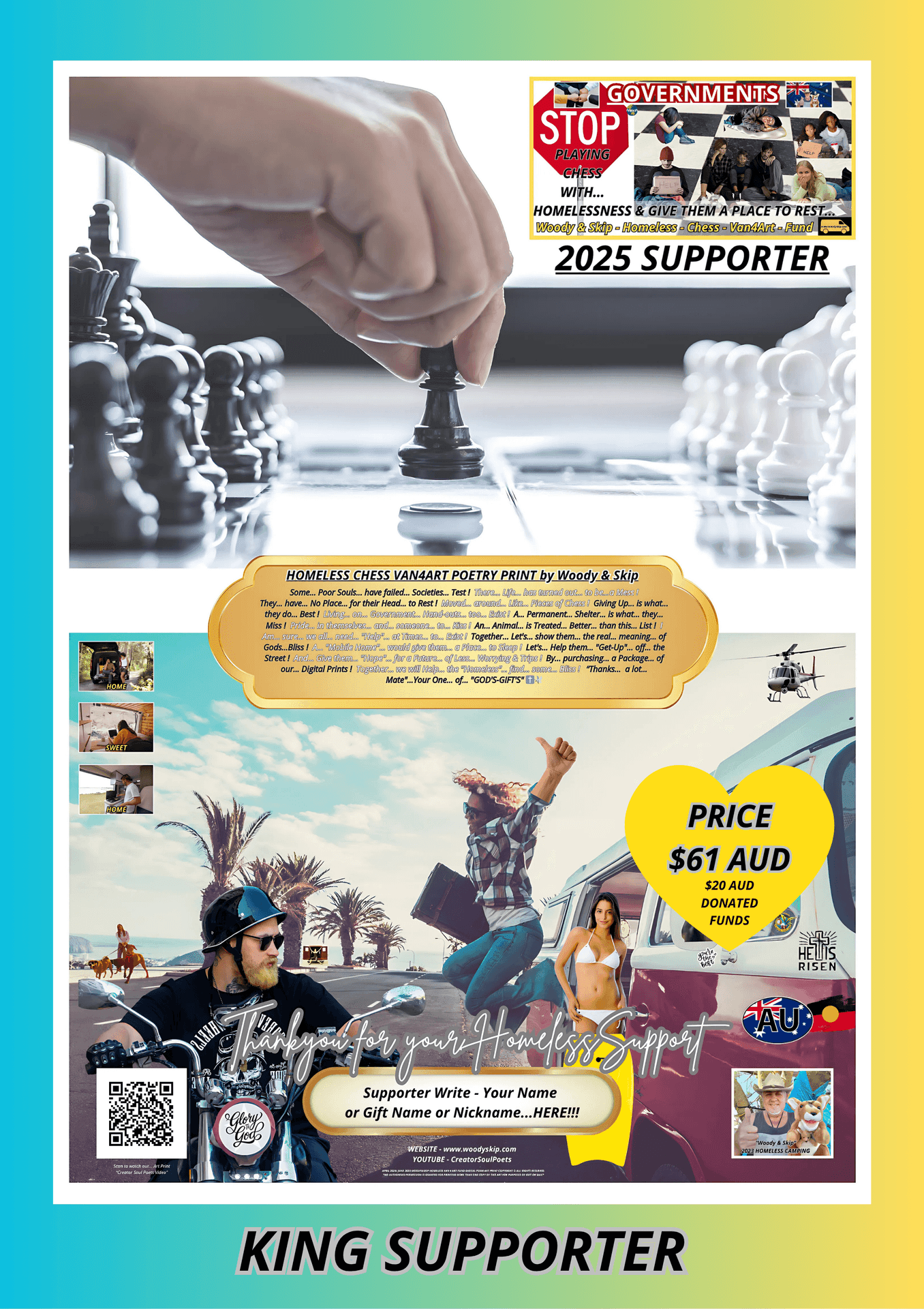 KING PRINT-HOMELESS CHESS VAN4ARTFUND